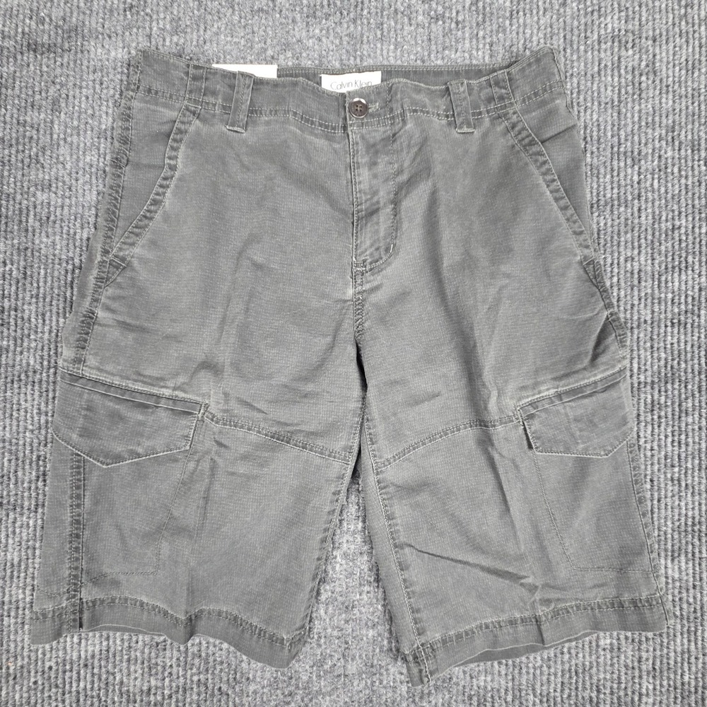 Calvin‎ Klein Mens Fatigue Cargo Shorts Modern Casual Gray Size 30W
